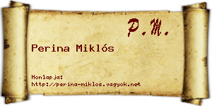 Perina Miklós névjegykártya