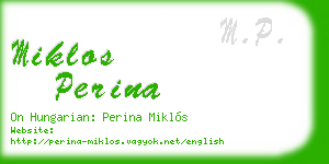 miklos perina business card